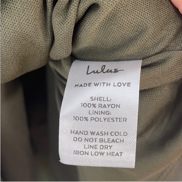 Lulu's Lost In Paradise Olive Green Maxi Dress. Medium. NWT. - Picture 5 of 16